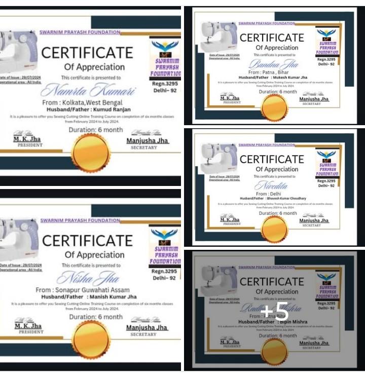Certificates of appreciation presented to donors